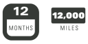 Extended service intervals – 12 months or 12,000 miles